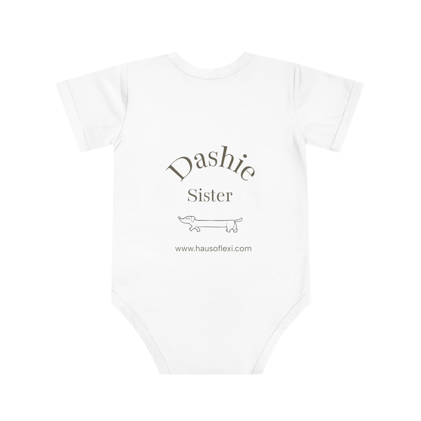 Cute Baby Bodysuit with Paw Print & Dashie Sister Haus of Lexi Design