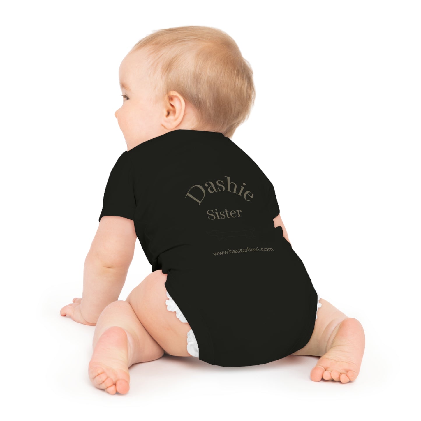 Cute Baby Bodysuit with Paw Print & Dashie Sister Haus of Lexi Design
