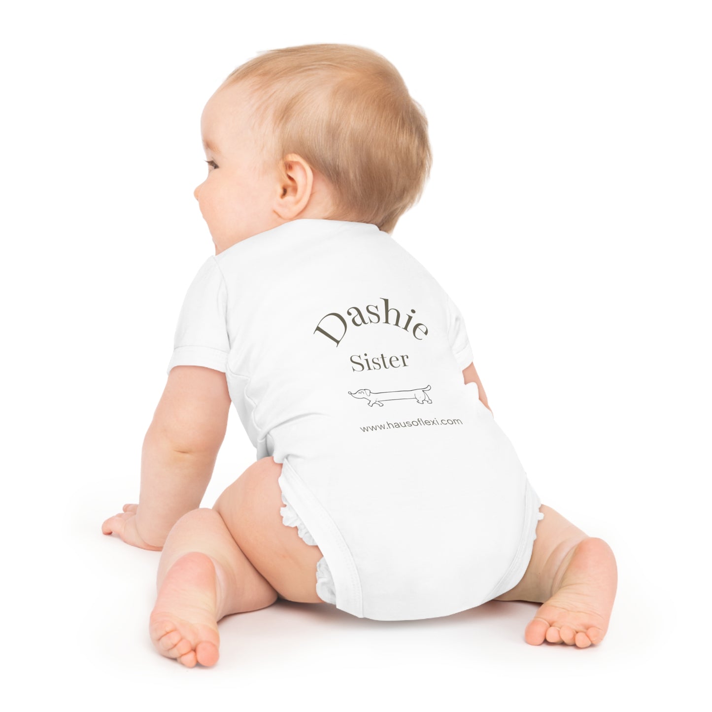Cute Baby Bodysuit with Paw Print & Dashie Sister Haus of Lexi Design