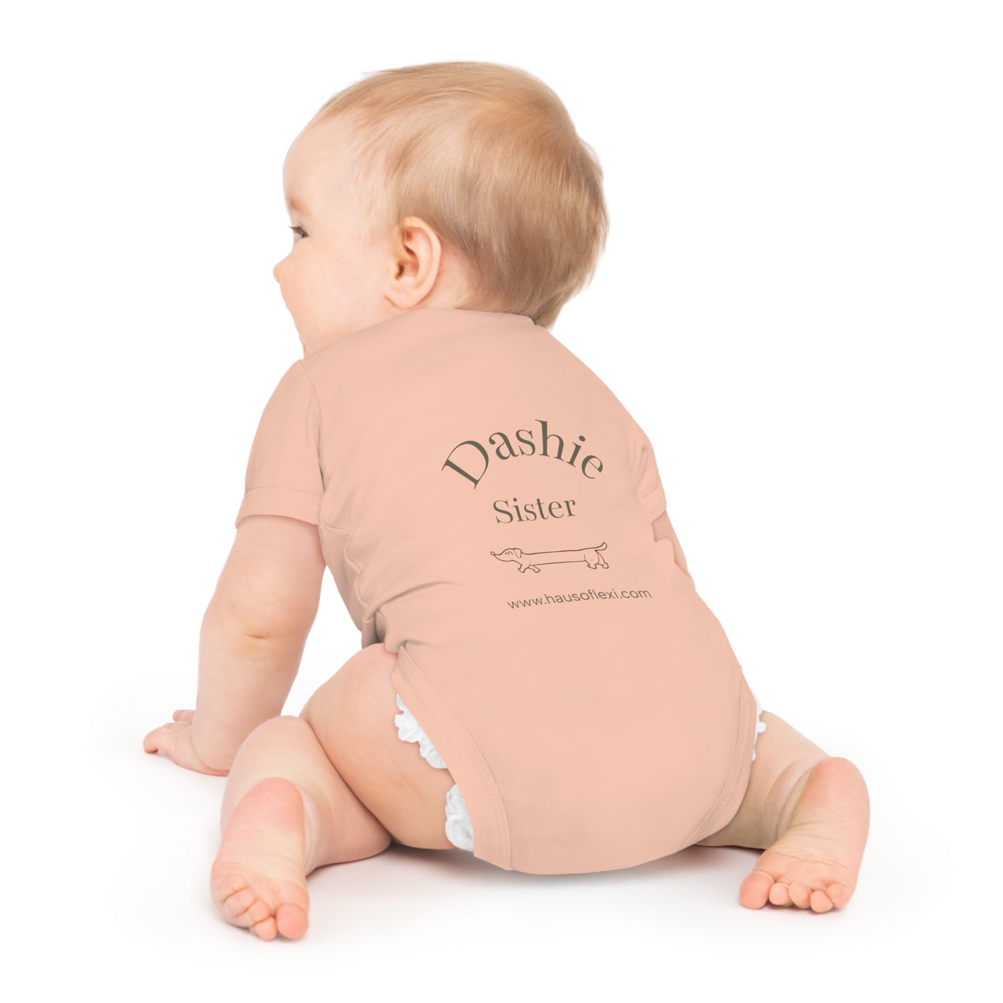 Cute Baby Bodysuit with Paw Print & Dashie Sister Haus of Lexi Design