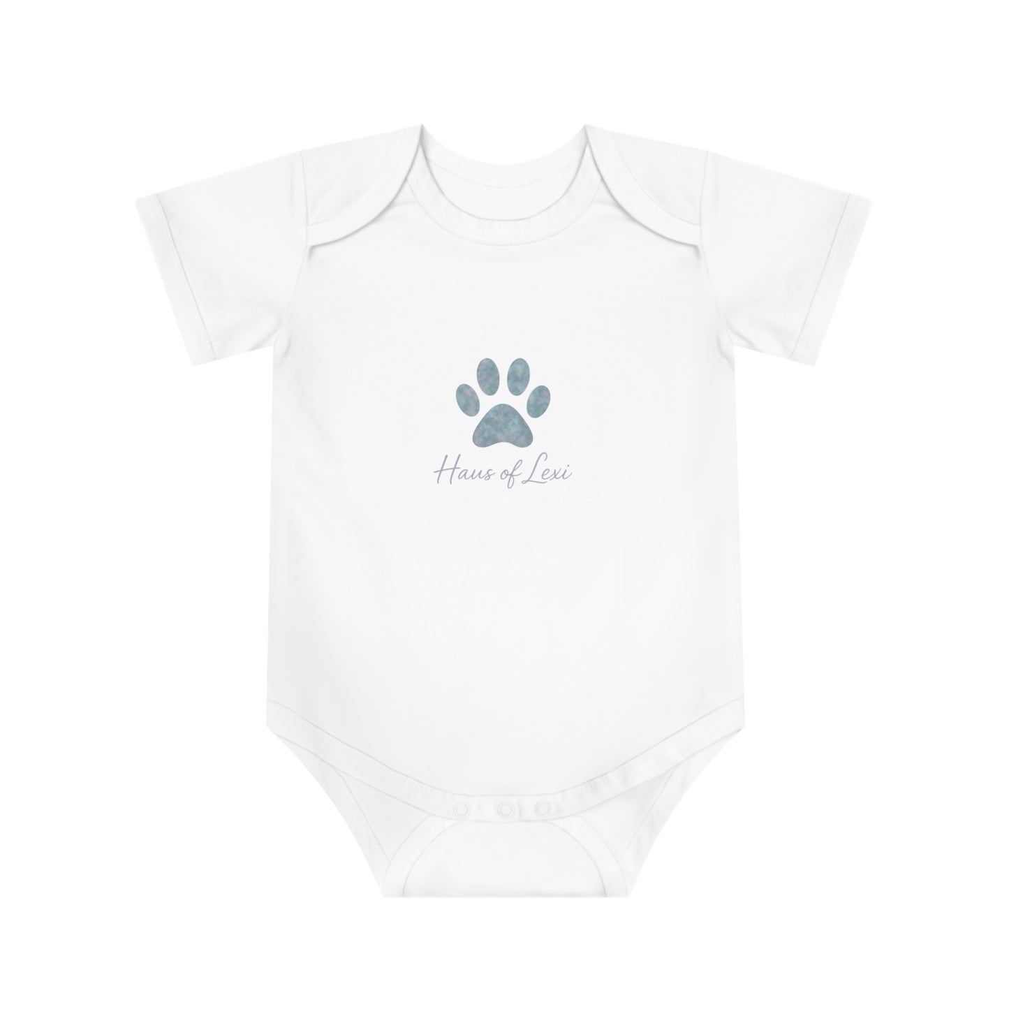 Cute Baby Bodysuit with Paw Print & Dashie Sister Haus of Lexi Design