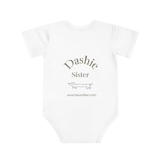 Cute Baby Bodysuit with Paw Print & Dashie Sister Haus of Lexi Design