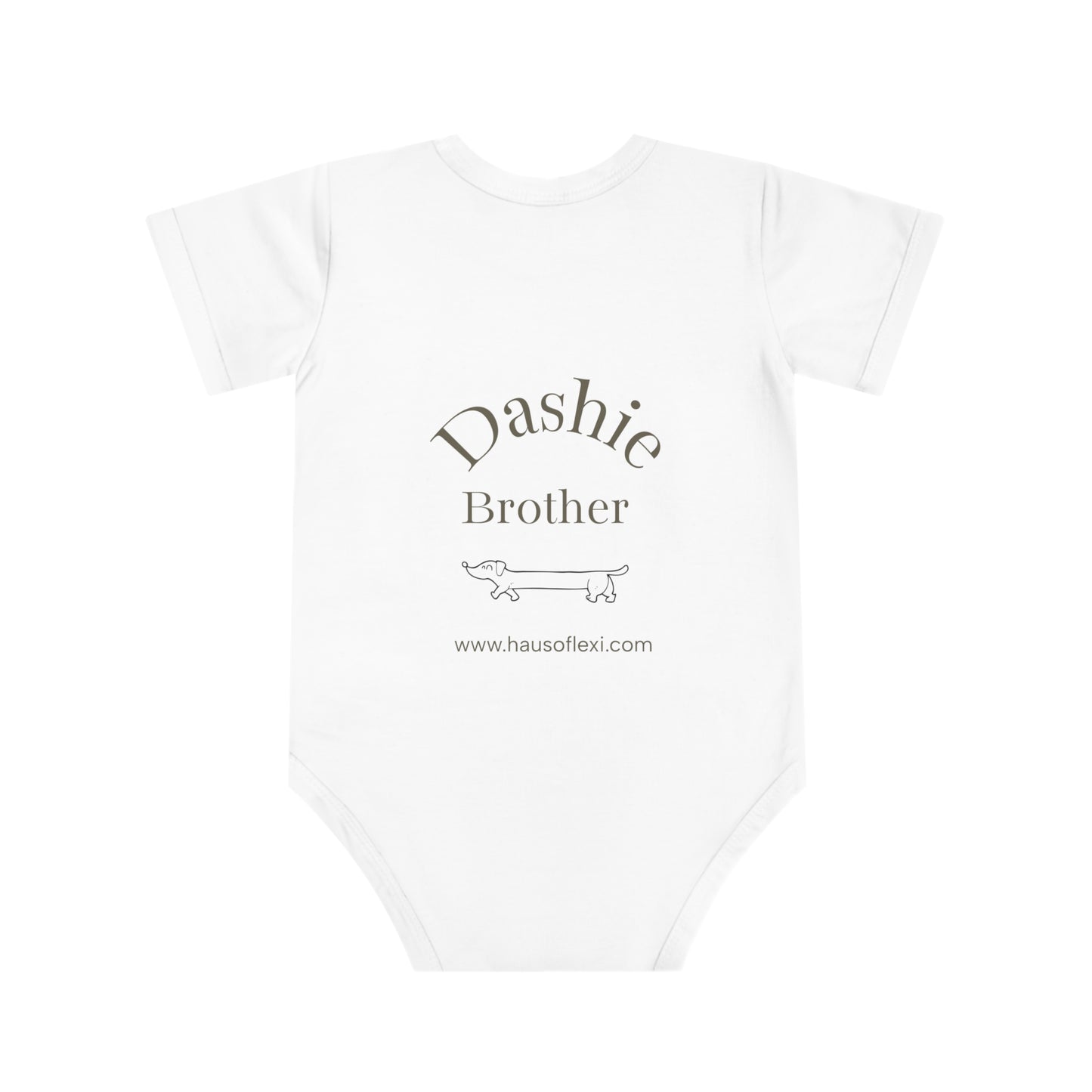 Cute Baby Bodysuit with Paw Print & Dashie Brother Design