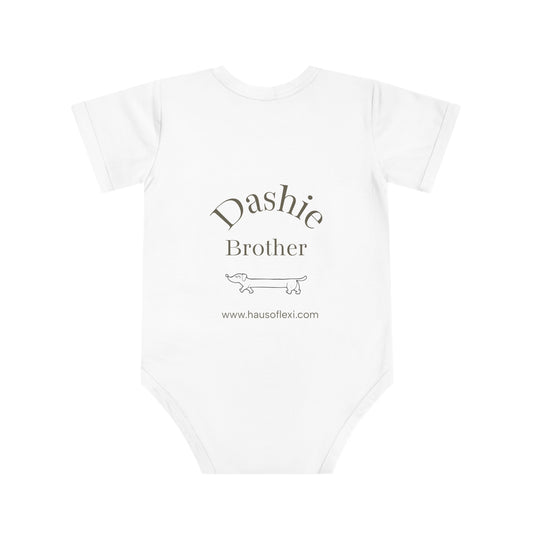 Cute Baby Bodysuit with Paw Print & Dashie Brother Design