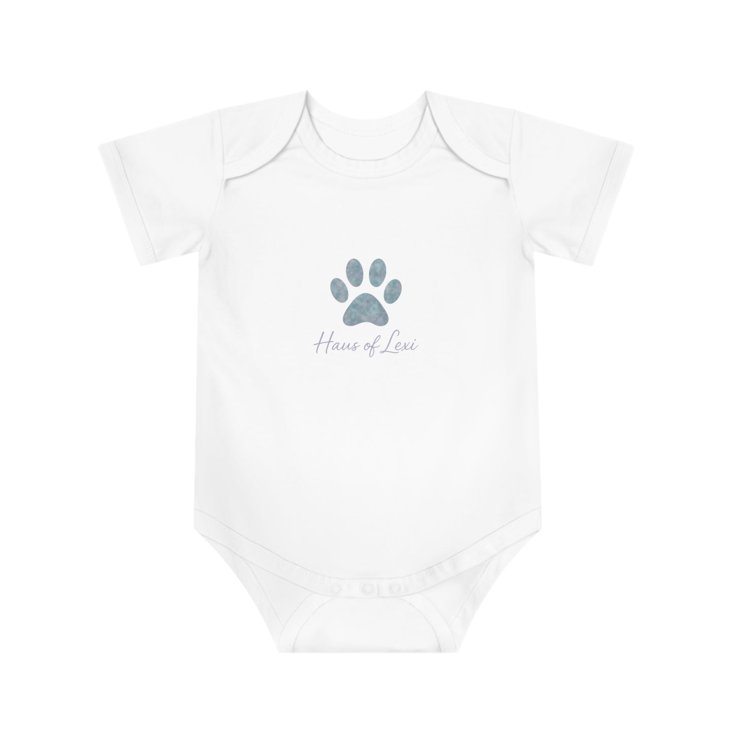 Cute Baby Bodysuit with Paw Print & Dashie Brother Design