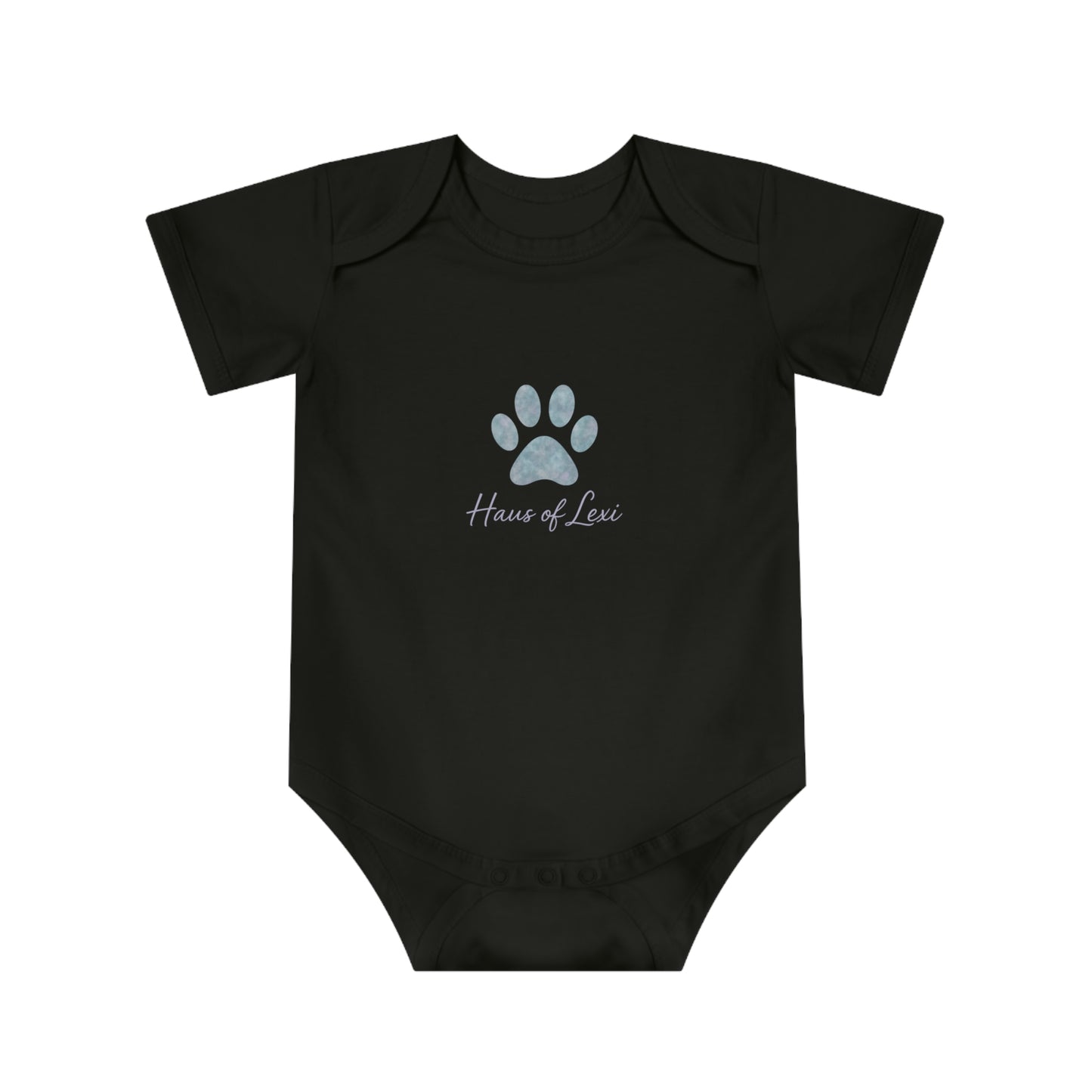 Cute Baby Bodysuit with Paw Print & Dashie Brother Design