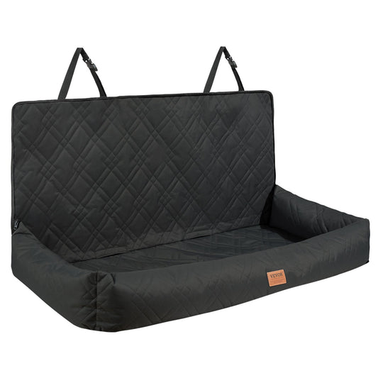 VEVOR Dog Car Seat, Waterproof Dog Booster Seat for Car, Pet Car Seat with Clip-On Safety Leash, PP Cotton Filling, Dog Car Bed for Medium & Large Dog up to 45.4 kg, Black