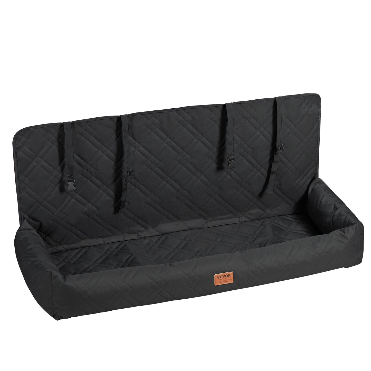 VEVOR Dog Car Seat, Waterproof Dog Booster Seat for Car, Pet Car Seat with Clip-On Safety Leash, PP Cotton Filling, Dog Car Bed for Medium & Large Dog up to 45.4 kg, Black